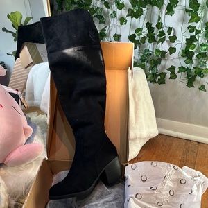 Journee Collection Over Knee Black Boots